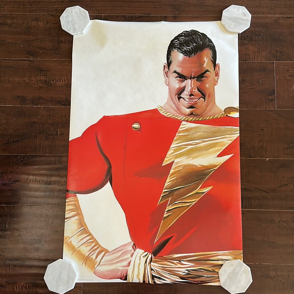 Vintage Shazam Poster by Alex Ross (2001) 22” x 34” DC Comics